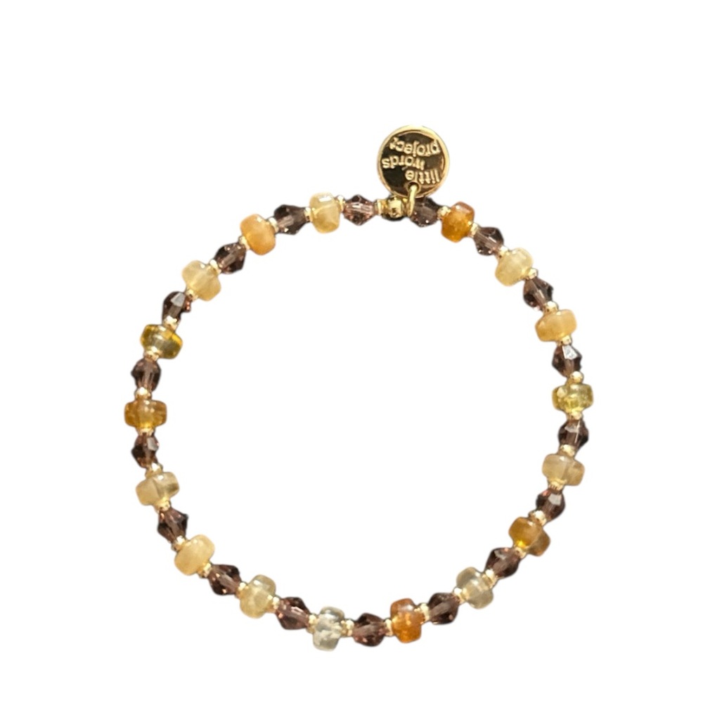 Little Words Project Gold and Brown Beaded Base Bracelet